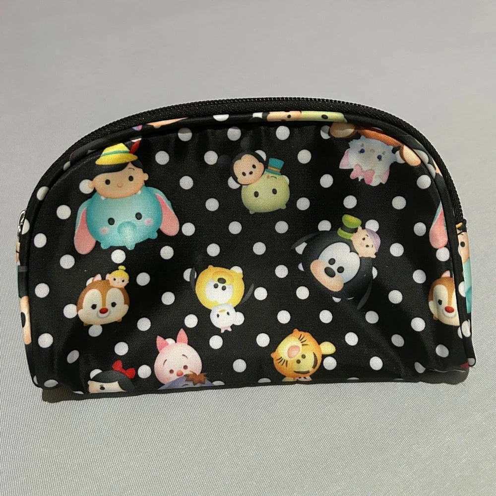 Disney Tsum Tsum London Soho Cosmetic Bag Black Polka Dot‎ Travel Makeup